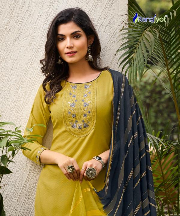 Rangjyot Veena Vol 1 Rayon Designer Excluisve Readymade Suit